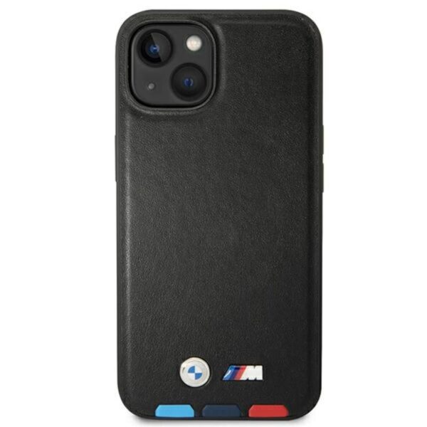 BMW Leather Hot Stamp Tricolor - Etui iPhone 14 Plus (Czarny) - obrazek 3