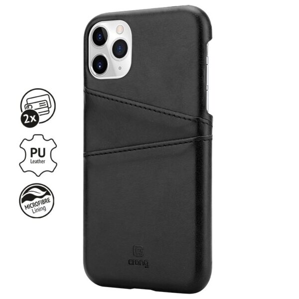 Crong Neat Cover - Etui iPhone 11 Pro z kieszeniami (czarny) - obrazek 2