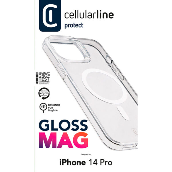 Cellularline Gloss Mag - Etui iPhone 14 Pro MagSafe (przezroczysty) - obrazek 4