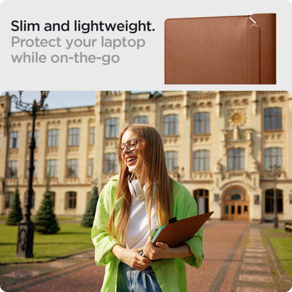 Spigen Valentinus Sleeve Laptop - Etui na notebooka 15" / 16" (Classic Brown) - obrazek 5