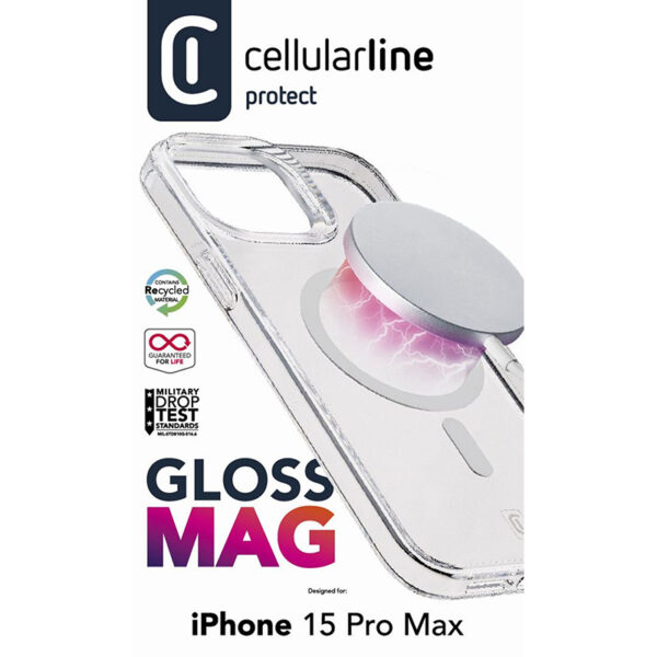 Cellularline Gloss Mag - Etui iPhone 15 Pro Max MagSafe (przezroczysty) - obrazek 4