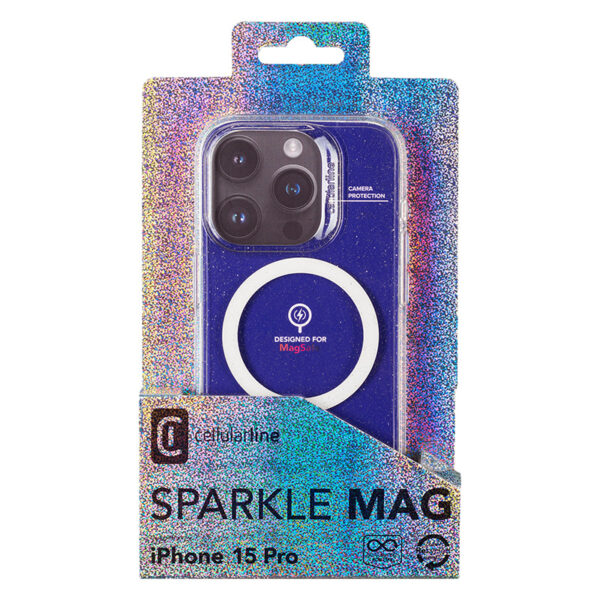 Cellularline Sparkle Mag - Etui iPhone 15 Pro MagSafe (przezroczysty) - obrazek 2