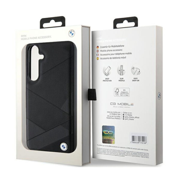 BMW Signature Leather Crossing Lines Pattern - Etui Samsung Galaxy S24+ (czarny) - obrazek 8