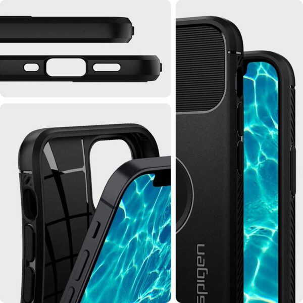 Spigen Rugged Armor - Etui do iPhone 12 / iPhone 12 Pro (Czarny) - obrazek 7