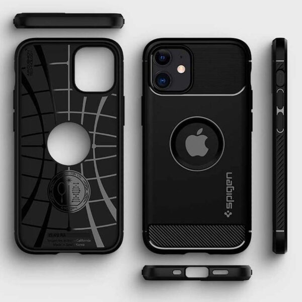 Spigen Rugged Armor - Etui do iPhone 12 / iPhone 12 Pro (Czarny) - obrazek 8