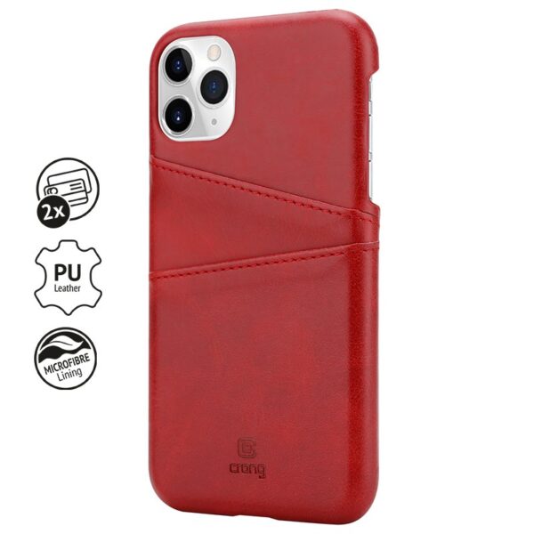 Crong Neat Cover - Etui iPhone 11 Pro z kieszeniami (czerwony) - obrazek 2