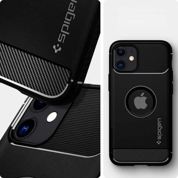 Spigen Rugged Armor - Etui do iPhone 12 / iPhone 12 Pro (Czarny) - obrazek 9