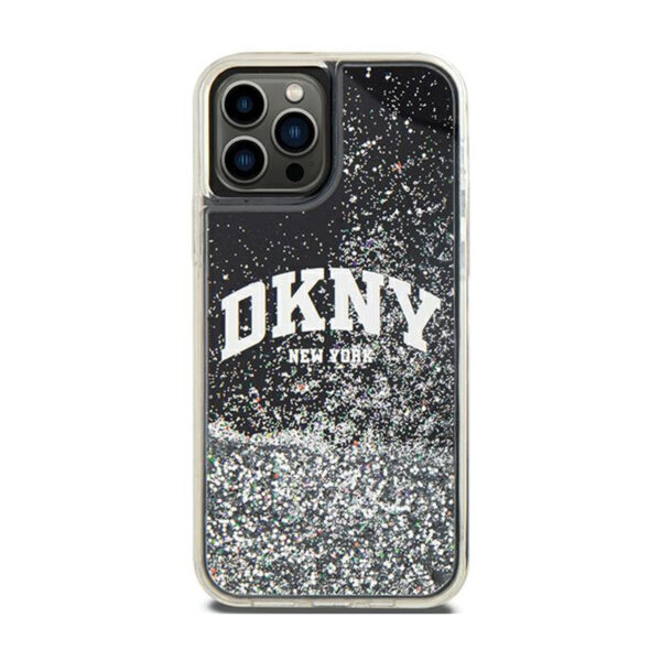 DKNY Liquid Glitter Big Logo - Etui iPhone 12 / iPhone 12 Pro (czarny) - obrazek 3