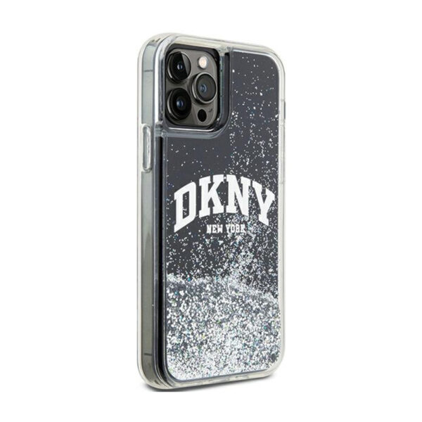 DKNY Liquid Glitter Big Logo - Etui iPhone 12 / iPhone 12 Pro (czarny) - obrazek 4