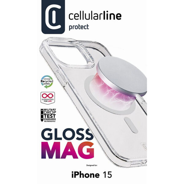 Cellularline Gloss Mag - Etui iPhone 15 MagSafe (przezroczysty) - obrazek 4