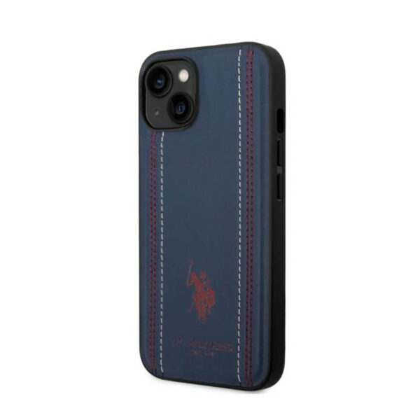 US Polo Assn Leather Stitch - Etui iPhone 14 (granatowy) - obrazek 2