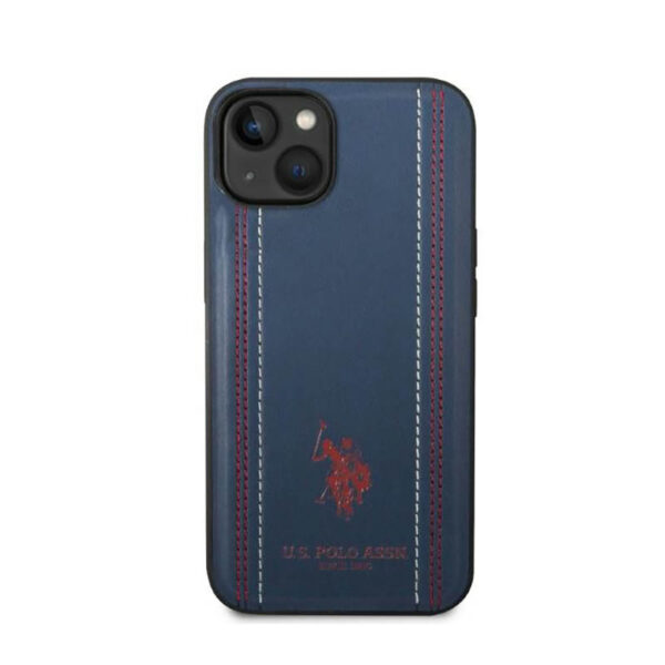 US Polo Assn Leather Stitch - Etui iPhone 14 (granatowy) - obrazek 3