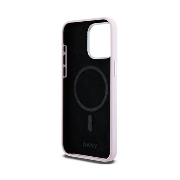 DKNY Liquid Silicone Small Metal Logo MagSafe - Etui iPhone 14 Pro Max (różowy) - obrazek 7