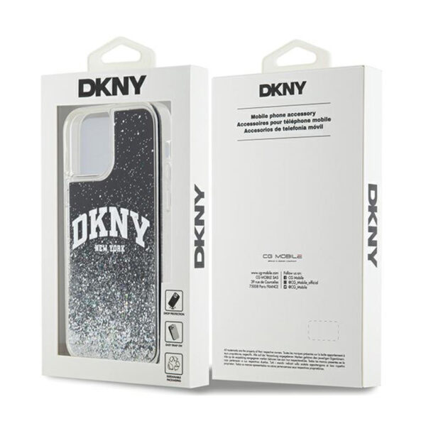 DKNY Liquid Glitter Big Logo - Etui iPhone 12 / iPhone 12 Pro (czarny) - obrazek 8