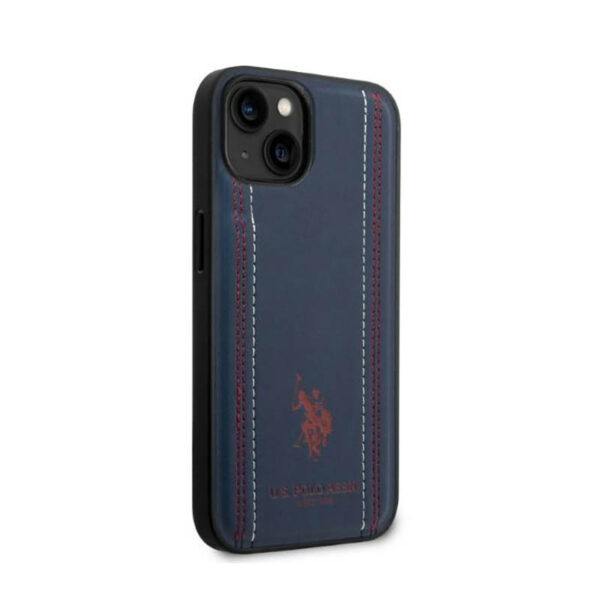 US Polo Assn Leather Stitch - Etui iPhone 14 (granatowy) - obrazek 4