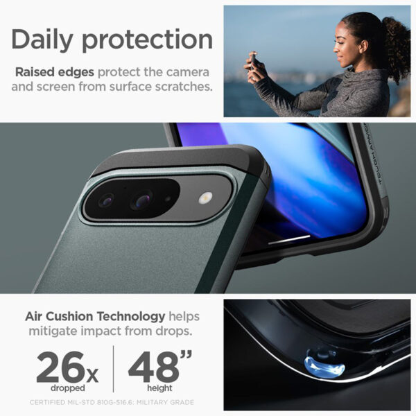 Spigen Tough Armor - Etui do Google Pixel 9 / 9 Pro (Abyss Green) - obrazek 13