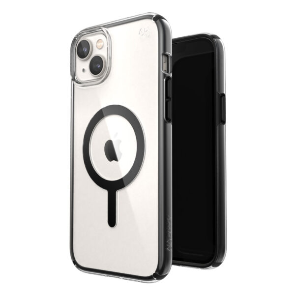 Speck Presidio Perfect-Clear with Impact Geometry + MagSafe - Etui iPhone 15 Plus / 14 Plus z powłoką MICROBAN (Clear / Black)