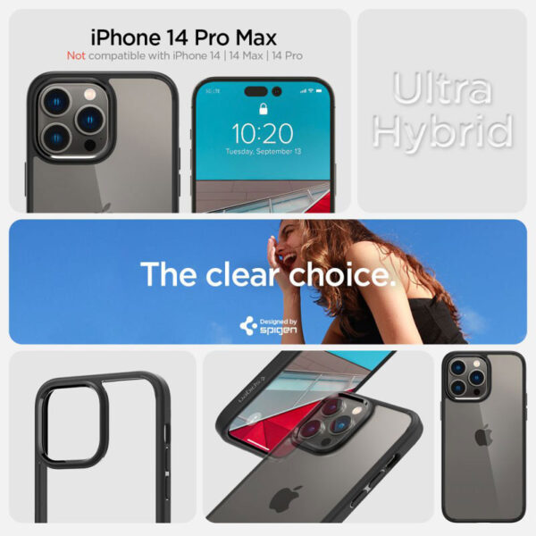 Spigen Ultra Hybrid -  Etui do iPhone 14 Pro Max (Czarny) - obrazek 11