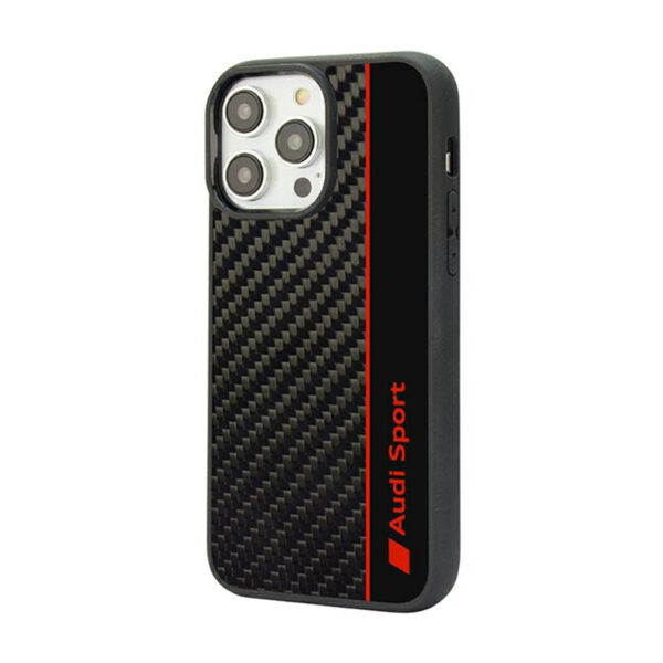 Audi Carbon Fiber Stripe - Etui iPhone 14 Pro (Czarny) - obrazek 2