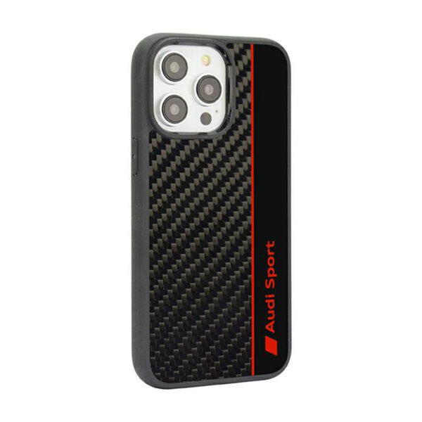 Audi Carbon Fiber Stripe - Etui iPhone 14 Pro (Czarny) - obrazek 3