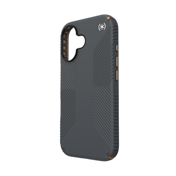 Speck Presidio2 Grip - Etui iPhone 16 (Charcoal Grey / Cool Bronze / White) - obrazek 2