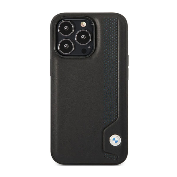 BMW Leather Blue Dots - Etui iPhone 14 Pro Max (czarny) - obrazek 3