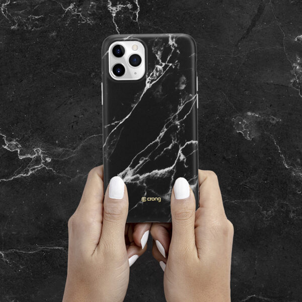 Crong Marble Case - Etui iPhone 11 Pro (czarny) - obrazek 5