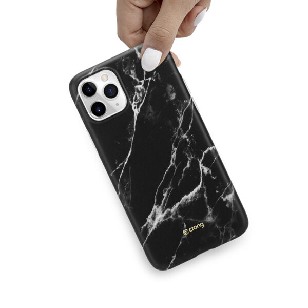 Crong Marble Case - Etui iPhone 11 Pro (czarny) - obrazek 6