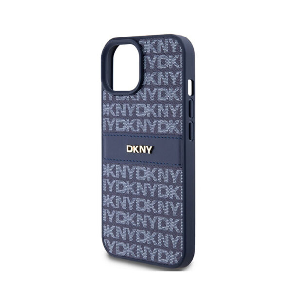 DKNY Leather Mono Stripe & Metal Logo - Etui iPhone 15 / 14 / 13 (niebieski) - obrazek 6