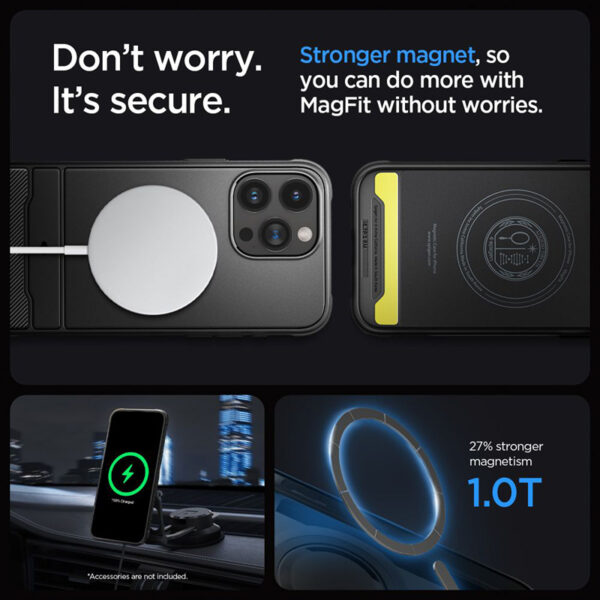 Spigen Rugged Armor Mag MagSafe - Etui do iPhone 15 Pro (Matte Black) - obrazek 14