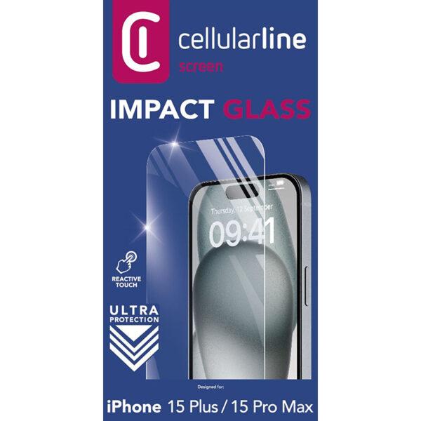 Cellularline Impact Glass - Hartowane szkło ochronne iPhone 15 Plus / iPhone 15 Pro Max - obrazek 4