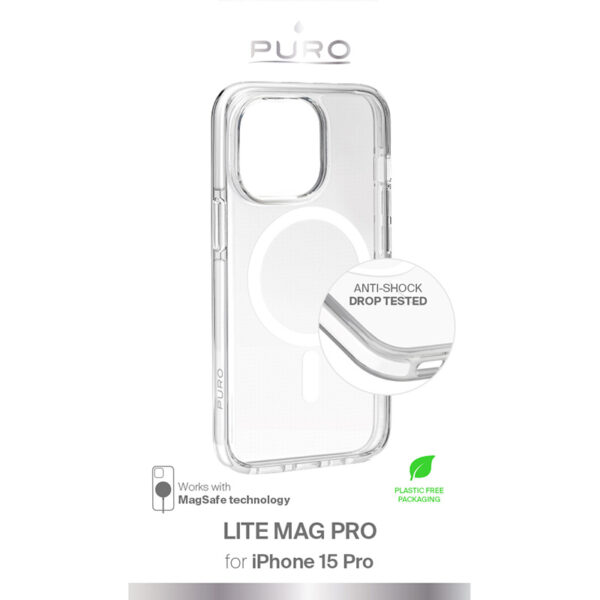 PURO LITEMAG PRO - Etui iPhone 15 Pro MagSafe (przezroczysty) - obrazek 4