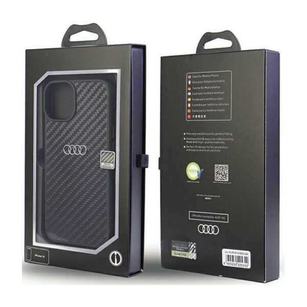 Audi Carbon Fiber - Etui iPhone 14 (Czarny) - obrazek 3