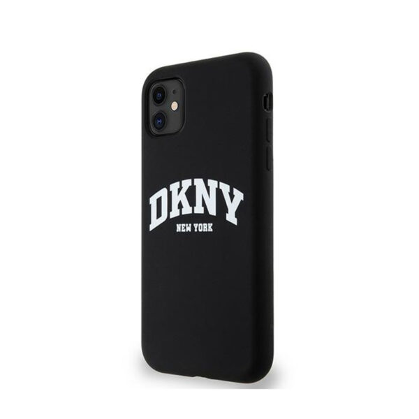 DKNY Liquid Silicone White Printed Logo MagSafe - Etui iPhone 11 (czarny) - obrazek 2