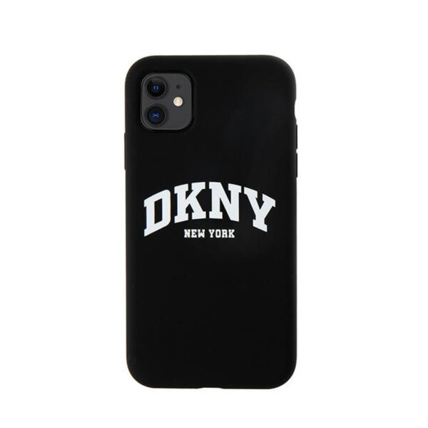 DKNY Liquid Silicone White Printed Logo MagSafe - Etui iPhone 11 (czarny) - obrazek 3