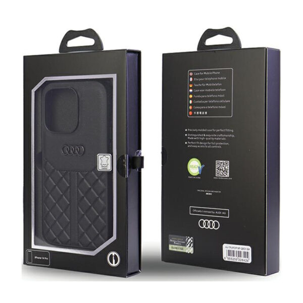 Audi Genuine Leather - Etui iPhone 14 Pro (Czarny) - obrazek 7