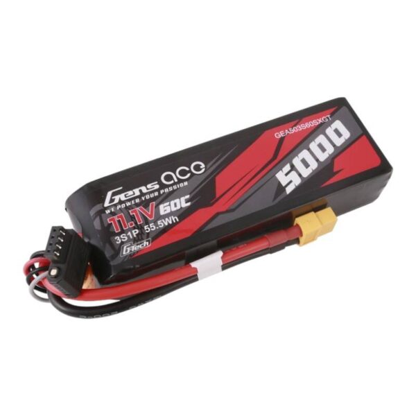 Akumulator Gens ace G-Tech 5000mAh 11.1V 60C 3S1P Lipo z konektorem XT60 Plug - obrazek 2