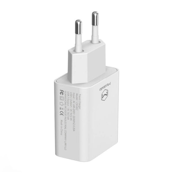 Podwójna ładowarka USB Mcdodo CH-6720 (EU) Lightning 1m Travel set (biały) - obrazek 3