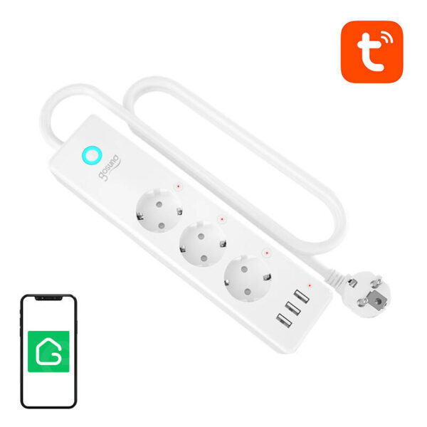 Inteligentna listwa zasilająca WiFi Gosund P1 PLUS (4x AC schuko, 3x USB-A) Tuya