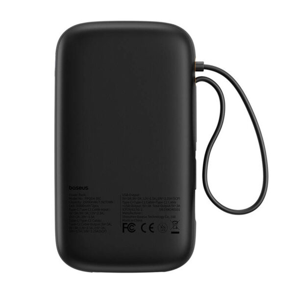 Powerbank Baseus QPow 2 20000mAh 30W 2xUSB-C (czarny) - obrazek 6