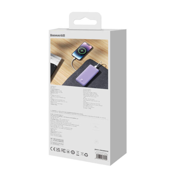 Powerbank Baseus Airpow 10000mAh 20W (fioletowy) - obrazek 9