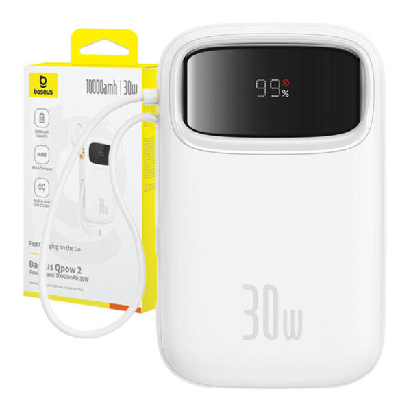 Powerbank Baseus QPow 2 10000mAh 30W (biały) - obrazek 9