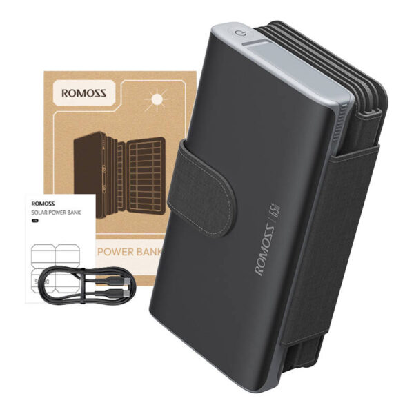 Solarny Powerbank ROMOSS 30000mAh 65W Czarny - obrazek 7