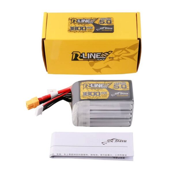 Akumulator Lipo Tattu R-Line Version 5.0 1800mAh 22.2V 150C 6S z wtyczką XT60 - obrazek 5