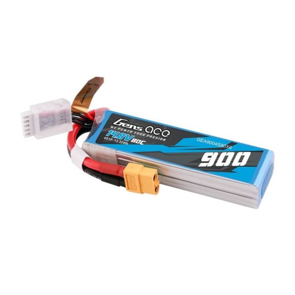 Akumulator Lipo Gens Ace 900mAh 14.8V 80C 4S1P z wtyczką XT60 - obrazek 2