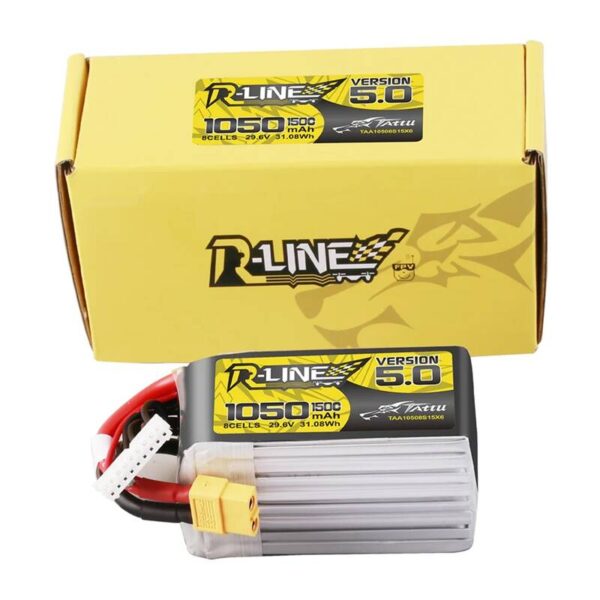 Akumulator Lipo Tattu R-Line Version 5.0 1050mAh 29.6V 8S 150C z wtyczką XT60 - obrazek 5