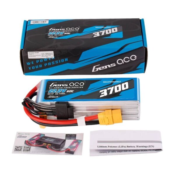 Akumulator Lipo Gens Ace G-Tech 3700mAh 22.2V 60C 6S1P XT90 - obrazek 5