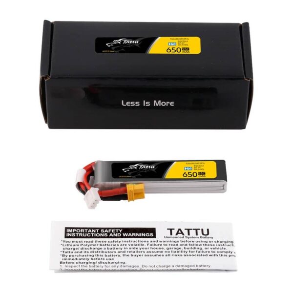 Akumulator Lipo Tattu 2s 650mAh 95C 7.6V HV z XT30 Long-Pack - obrazek 5