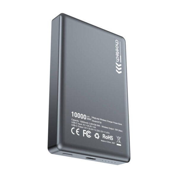 Powerbank Choetech B739 10000mAh 20W PD cienki (czarny) - obrazek 2