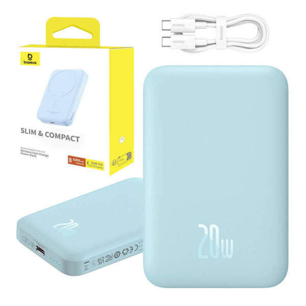 Powerbank mini Baseus 6000 mAh 20W (niebieski) - obrazek 12